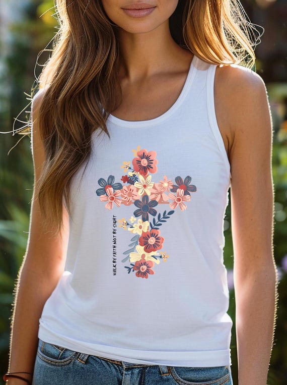 Walk By Faith Not By Sight Flower Cross Shirt Walk By Faith Not By Sight Flower Cross Shirt