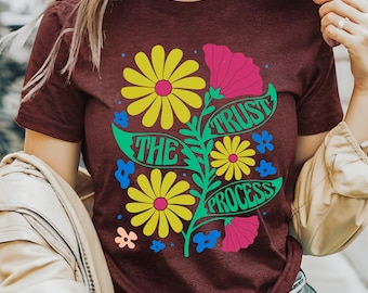 「プロセスを信頼する」Tシャツ、グラフィックTシャツ、起業家Tシャツ、インスピレーションTシャツ、モチベーションTシャツ、信仰Tシャツ、ポジティブTシャツ、内向的Tシャツ