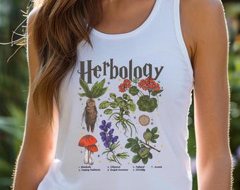 Herbology Plant Tank Top: Botanical Graphic, Nature Lover Unisex Tee