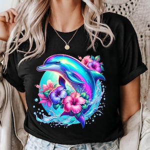Dolphin Shirt, Ocean Vibes Unisex Tee, Marine Life T-Shirt, Beach Lover Gift, Dolphin Lover Shirt, Summer Vacation Apparel, Cute Summer Tee
