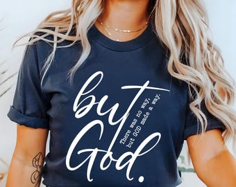 Camiseta "Pero Dios": Camiseta inspiradora con versículo bíblico cristiano