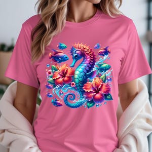 Seahorse Shirt, Ocean Vibes Tee, Beach Lover TShirt, Nautical Shirt, Marine Life Tee, Summer Fashion Tee, Trendy Beach Shirt, Cute Ocean Tee
