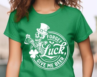 Maglietta unisex con birra per il giorno di San Patrizio: maglietta verde trifoglio