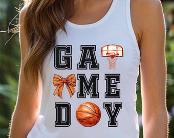 Camiseta sin mangas de baloncesto para el día del partido: Camiseta unisex de algodón con estampado gráfico.