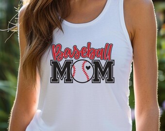 Camiseta sin mangas para mamás beisboleras: Camiseta deportiva para aficionados - Algodón unisex