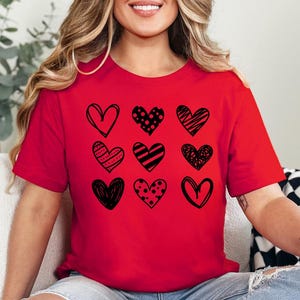 Valentine Hearts Unisex Tee, Love Heart Shirt, Valentine&#39;s Day T-Shirt, Romantic Gift Tee, Cute Heart Print Shirt, Trendy Valentine&#39;s Shirt