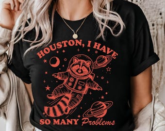 Camiseta divertida de mapache en el espacio: camiseta con estampado vintage de galaxia