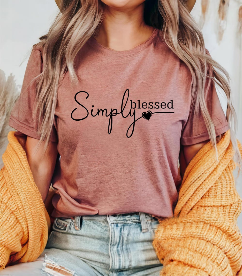 Simply Blessed Shirt, Religious Shirt, Jesus Shirt, Inspirational Shirt, Motivational Shirt, Thanksgiving Shirt, Faith Shirt,Christian Shirt