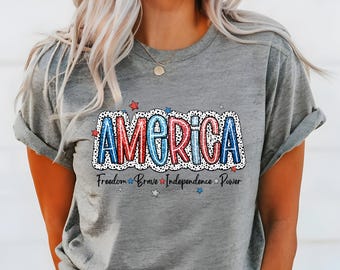 America-shirt: patriottisch Fourth of July-shirt met print