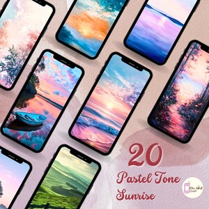 20 Sunrise Pastel Tone Design Iphone Wallpaper, Aesthetic Clouds Soft Colors, Minimalist Phone Wallpaper, Ios Wallpaper