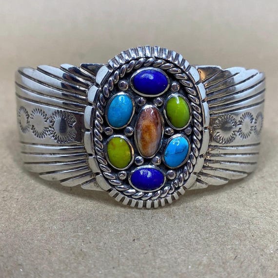 Ken Jones Vintage Native American Navajo Sterling Silver Coral Bracelet Old Ken Jones Vintage Native American Navajo Sterling Silver Coral Bracelet Old