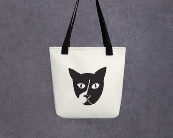 Borsa tote * Borsa tote cat * Borsa riutilizzabile * Borsa da spiaggia * Borsa tote in poliestere * Pronta per la spedizione