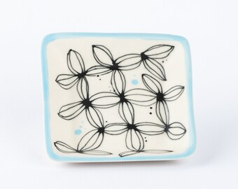 Ceramic Catchall Tray | Nic Nac Dish | Trinket Tray for Tea Bags, Soy Sauce, Jewelry in Blue * Ready to Ship