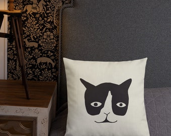Pillow * Cat Head Pillow * 18x18 Pillow * Couch Pillow * Throw Pillow * Ready to Ship * Sukie Pillow