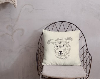 Pillow  * Dog Head Pillow * Black and White Pillow * 18x18 Pillow * Winston Pillow * Throw Pillow * Couch Pillow * Ready to Ship