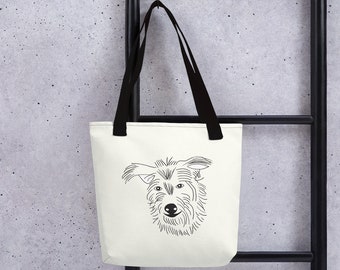 Tote Bag * Dog Tote Bag * Terrier * Reusable Bag * Shopping Bag * Beach Bag * 15x15 bag * Ready to Ship