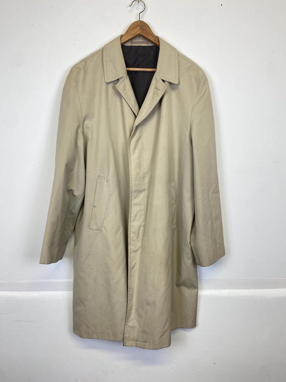 Vintage Beige Trench Coat – St Michael – Made in UK – Size M