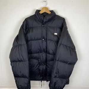Vintage Gianfranco Ferré Down Puffer Jacket – Size XL – Black Nylon – Feather Filling – Italian Designer – Warm Winter Coat