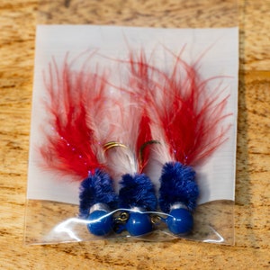 Crappie Jigs, Patriotic Limited Edition 3 pcs in 1 package. 1/16th ounce Jig Heads