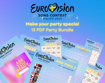 Eurovision 2024 Printable Party Scorecards Bingo Games