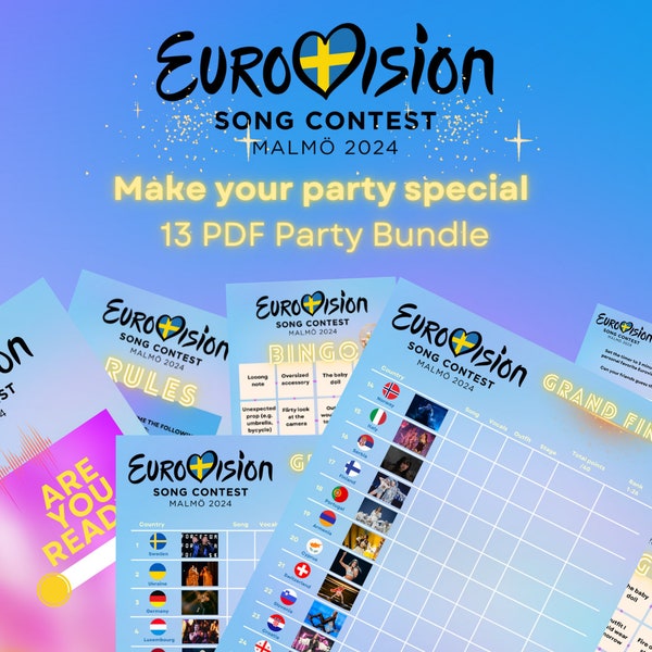 AKTUALISIERTE Eurovision 2024 druckbare Party-Finale-Scorecards und Bingo-Spiele