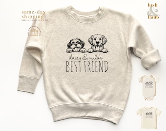 Bester Freund Strampler, benutzerdefinierte Babystrampler, geschützt durch Hundeshirt, Baby-Dusche-Geschenk, niedliches Kindergeschenk, personalisierter Hundename, Geschenk für Hundeliebhaber