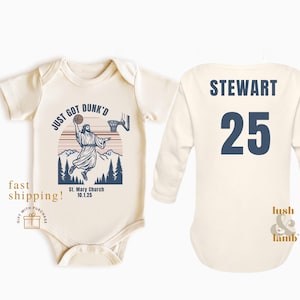 Just Got Dunked Funny Baptism Bodysuit, Custom Baptism Baby Romper, Baby Christening, Baptism Gift, Christian Bodysuit, Baby Keepsake Gift