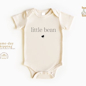Little Bean Bodysuit - Minimalist Baby Bodysuit - Baby Shower Gift - Natural Bodysuit - Cute Gender Neutral Baby Gift