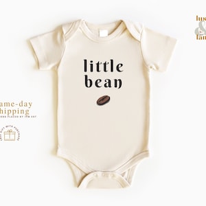 Little Bean Baby Bodysuit - Minimalist Baby Bodysuit - Baby Shower Gift - Natural Bodysuit - Cute Gender Neutral Baby Gift