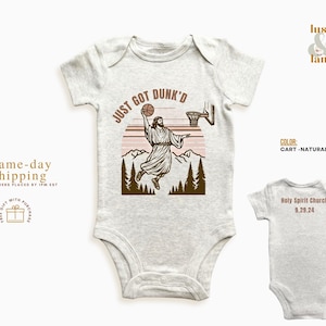 Brown Just Got Dunked Funny Baptism Romper, Baptized Shirt, Custom Baptism Baby Romper, Baby Baptism Gift, Baby Christening, Baby Keepsake