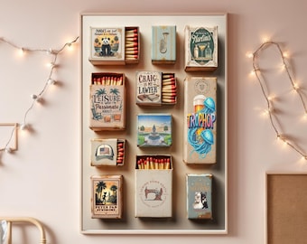 Gerahmtes Streichholzbriefchen // Vintage Bravo Wall Art mit Charleston-Zitaten & lustigen Show-Momenten