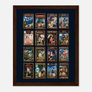 Lámina decorativa de Studio Ghibli con diseño de caja de cerillas, póster de película de anime, decoración inspirada en Miyazaki, arte japonés retro, regalo de anime imagen 6