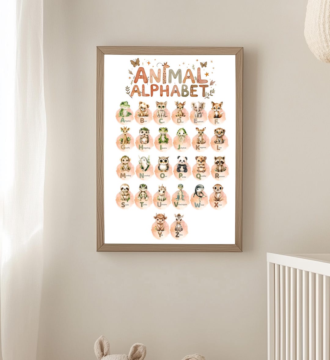 Animal Alphabet Wall Art | ABC Chart Print | Nursery, Classroom ...