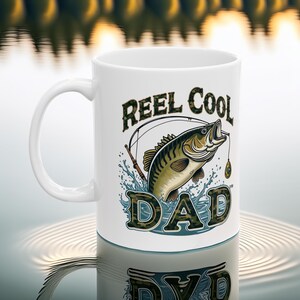 Reel Cooler Dad Lustiger Fischerbecher // Keramik Kaffeebecher Geschenk für Papa // Fischer Dad Becher // Vatertags Geschenk Idee // Reel Lustiger Dad Scherzbecher