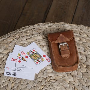 Skórzane etui na karty do gry, Niestandardowe etui na karty do gry, Przechowywanie kart do gry, Rękaw na karty do gry, Skórzany uchwyt na karty do gry, Etui na karty do gry