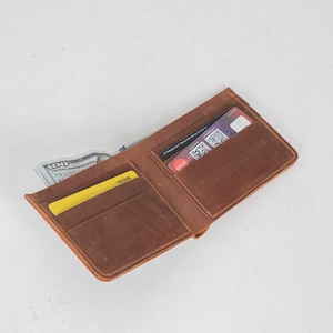 Carteira personalizada para o pai, Carteira de couro para homens, Carteira para ele, Carteira de couro marrom, Carteira personalizada para homens, Carteira gravada para homens