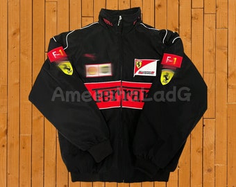 F1 racing cotton jacket / Vintage Street Jacket / Rare Hand-Embroidered Bomber / Graduation Gift / Gift for Racing Enthusiasts
