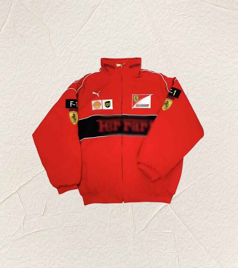 Formula 1 Ferrari Y2k Style Racing Jacket Unisex Streetwear Embroidered