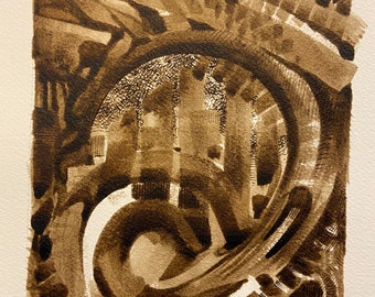 Abstract 3-23 Walnut ink drawing