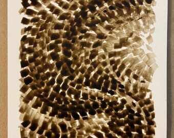 Abstract 2-23 Walnut ink drawing