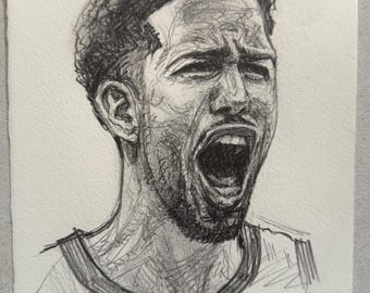Tyrese Halliburton Indiana Pacers original pencil portrait