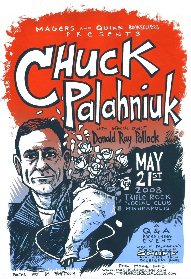 Chuck Palahniuk limited edition screenprinted poster image 1