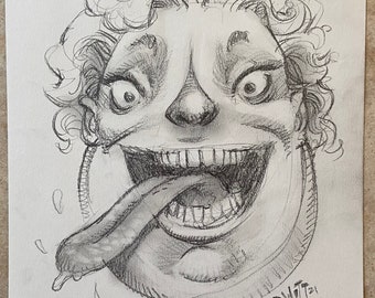 Goofy Face 1.4 original pencil drawing