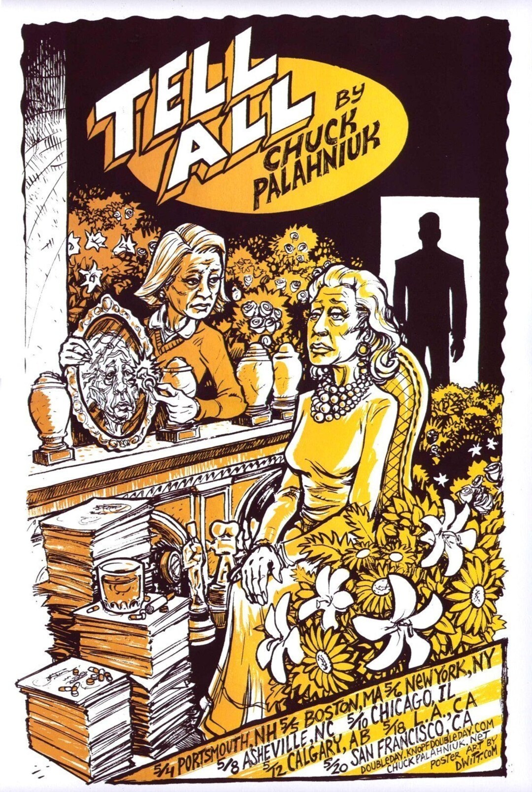 Chuck Palahniuk Tell All Book Tour Poster Limited Edition Screenprint