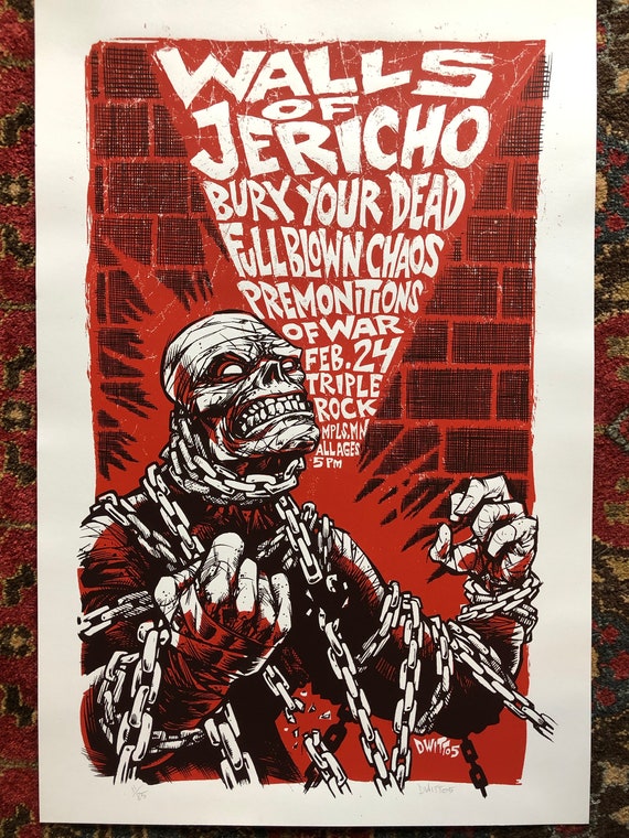Walls Of Jericho Bury Your Dead Limited Edition Screenprint Etsy