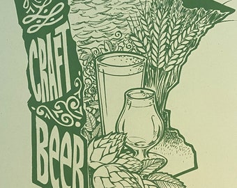 Enjoy Minnesota Craft Beer limited edition screenprint