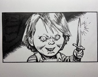 Chucky original ink drawing