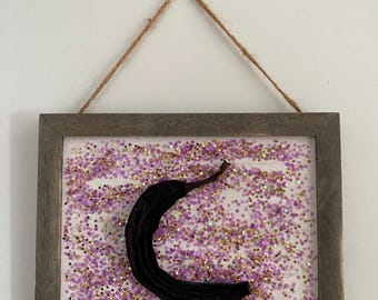 Banana moon & starts wall hanging