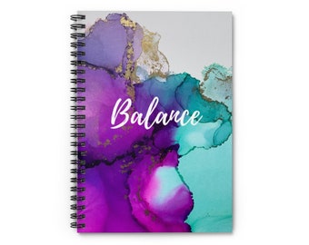 Spiral Notebook - Ruled Line - alcohol ink Balance