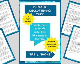 10-Minute Decluttering Guide | Printable Tips & Tricks (Digital PDF Download)